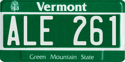 VT license plate ALE261