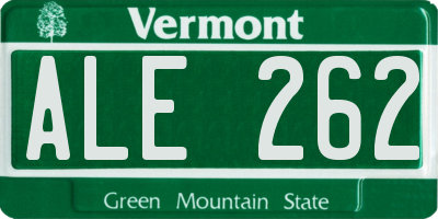 VT license plate ALE262