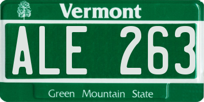 VT license plate ALE263
