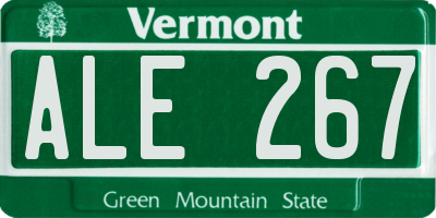 VT license plate ALE267