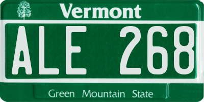 VT license plate ALE268