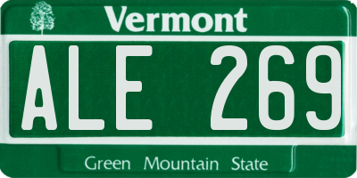 VT license plate ALE269