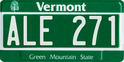 VT license plate ALE271