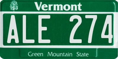 VT license plate ALE274