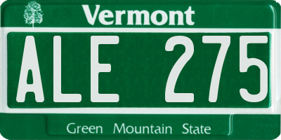 VT license plate ALE275