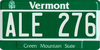 VT license plate ALE276