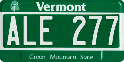 VT license plate ALE277