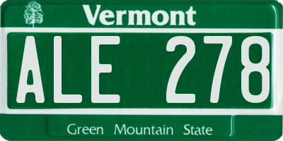 VT license plate ALE278