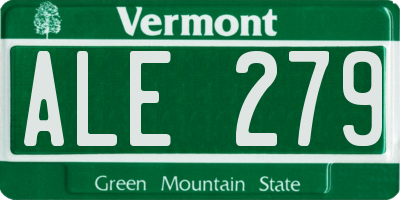 VT license plate ALE279