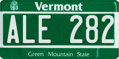 VT license plate ALE282