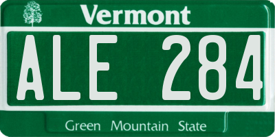 VT license plate ALE284