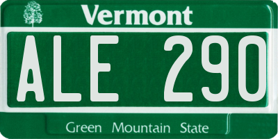 VT license plate ALE290