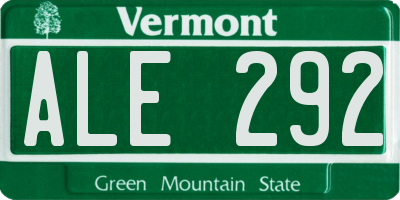 VT license plate ALE292