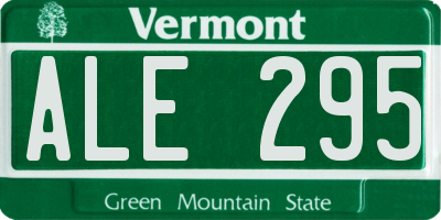 VT license plate ALE295