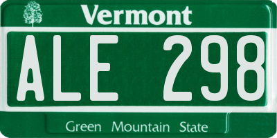 VT license plate ALE298