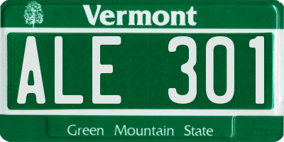 VT license plate ALE301