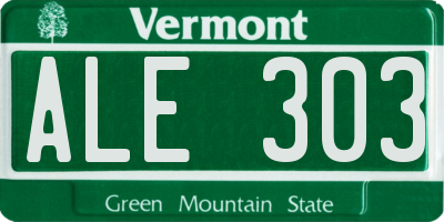 VT license plate ALE303