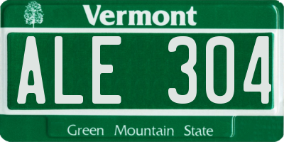 VT license plate ALE304