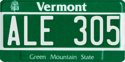 VT license plate ALE305
