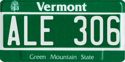 VT license plate ALE306