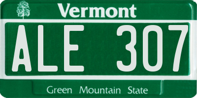 VT license plate ALE307