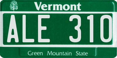 VT license plate ALE310