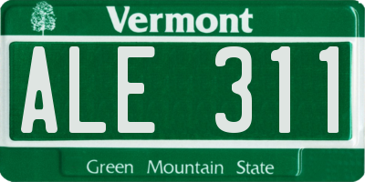 VT license plate ALE311