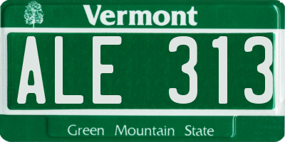VT license plate ALE313