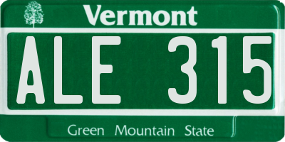VT license plate ALE315
