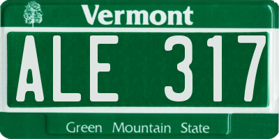 VT license plate ALE317