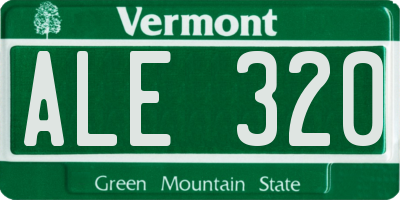 VT license plate ALE320