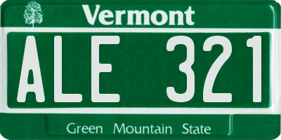 VT license plate ALE321