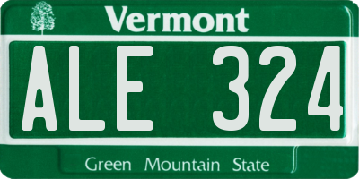 VT license plate ALE324