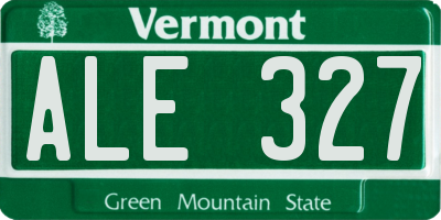 VT license plate ALE327