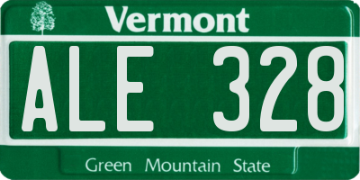 VT license plate ALE328