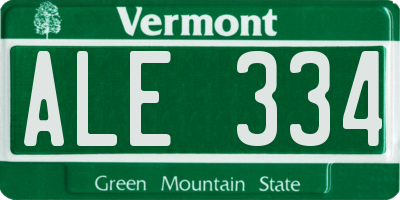 VT license plate ALE334