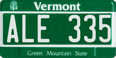 VT license plate ALE335