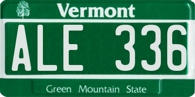 VT license plate ALE336