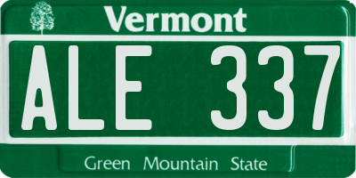 VT license plate ALE337