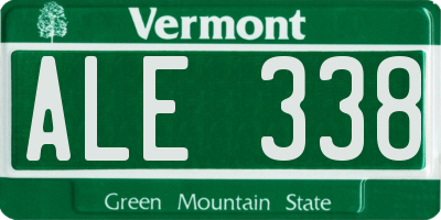VT license plate ALE338