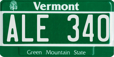 VT license plate ALE340