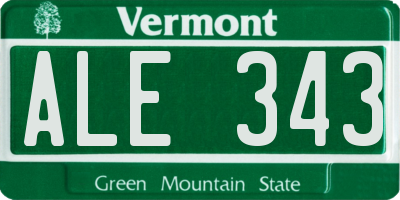 VT license plate ALE343