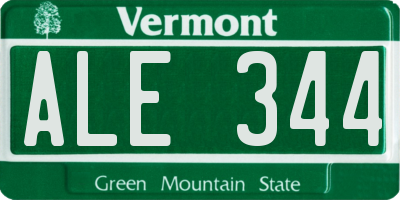 VT license plate ALE344
