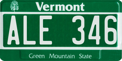 VT license plate ALE346