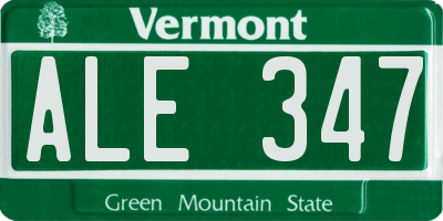 VT license plate ALE347