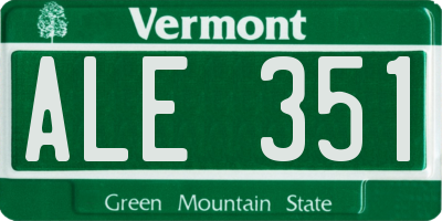 VT license plate ALE351
