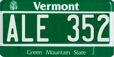 VT license plate ALE352