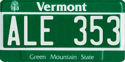 VT license plate ALE353