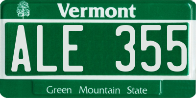 VT license plate ALE355