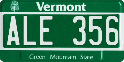 VT license plate ALE356